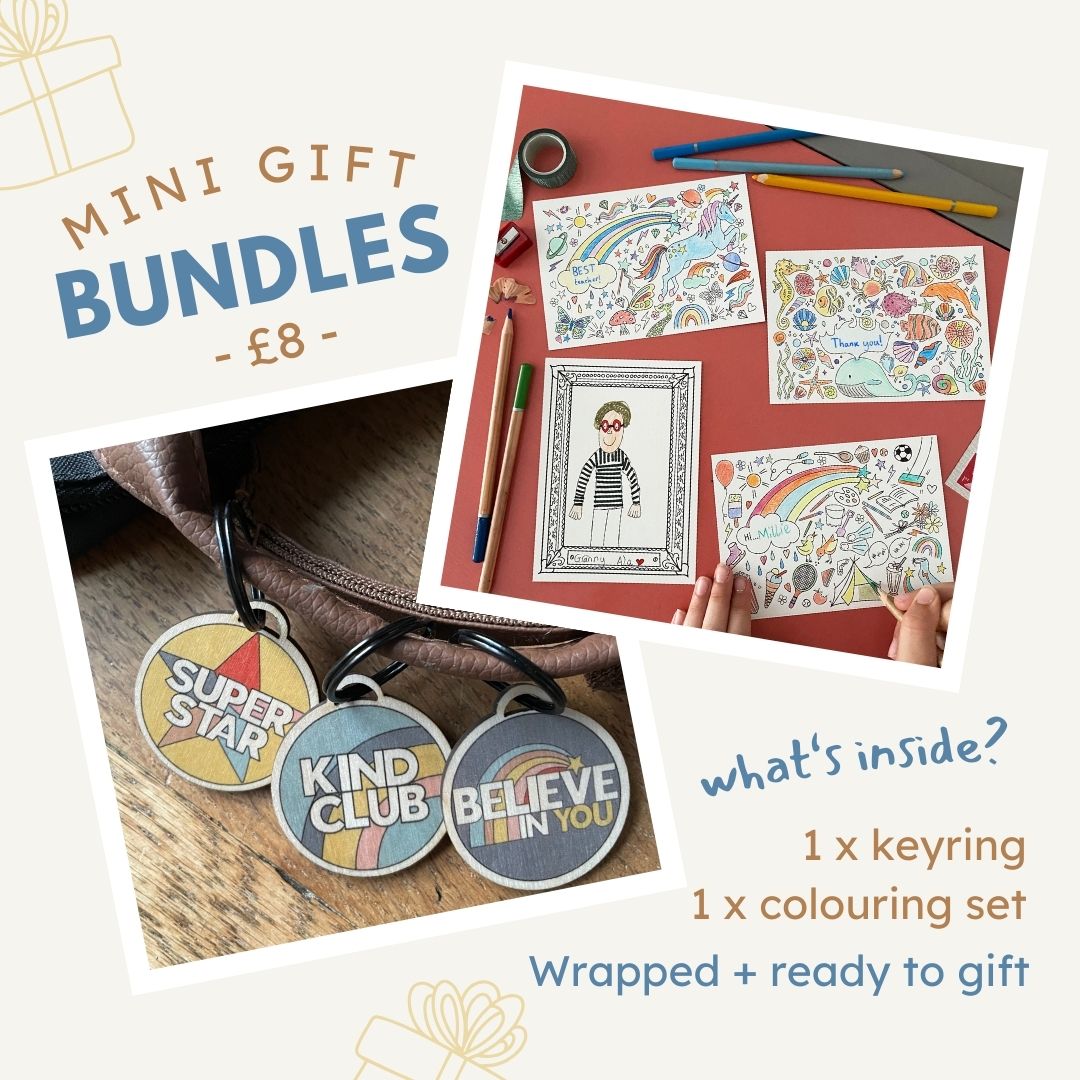 £8 Mini gift bundle (Colouring set + Keyring)– Fearless Flamingo