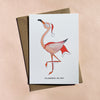 Flamingo ho-ho christmas card