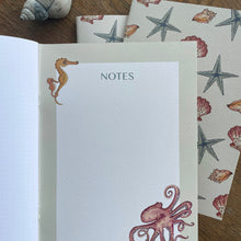 Load image into Gallery viewer, Ocean shells &amp; starfish A5 Notebook
