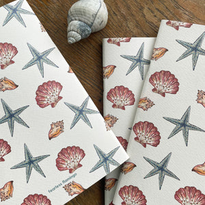 Ocean shells & starfish A5 Notebook
