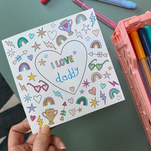 Load image into Gallery viewer, Kid&#39;s &#39;I Love...&#39; Colouring card