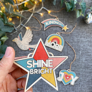 Shine Bright 5 piece Wooden decoration set