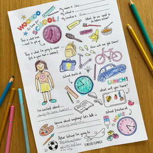 Woohoo it's time for School! - FREE colouring download