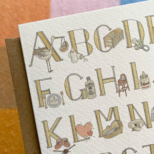 Baby A to Z card