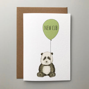 New cub! Charming hand illustrated panda new baby card