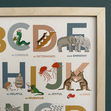 Load image into Gallery viewer, An Alphabet of Emotions - inspiring nursery print in natural colours