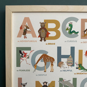 An Alphabet of Emotions - inspiring nursery print in natural colours