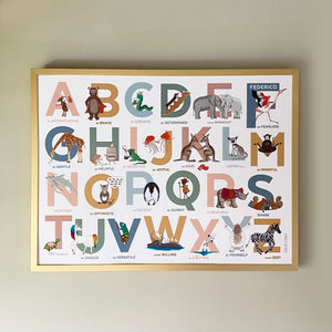 Personalised name prints to treasure featuring an alphabet of positive emotions and attitudes with your names included
