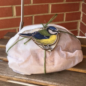 Blue Tit wooden Christmas decoration. Perfect for the Christmas tree or gift tags