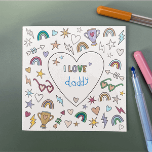 Kid's 'I Love...' Colouring card