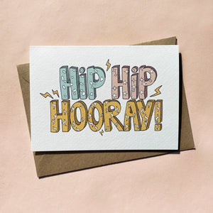 HIP HIP HOORAY greetings card