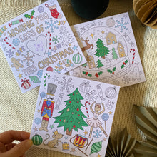Load image into Gallery viewer, Christmas Colouring cards - Mixed 6pk