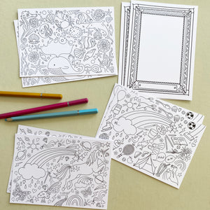 Post Pals - Mixed Pack of Colouring postcards (8pk)
