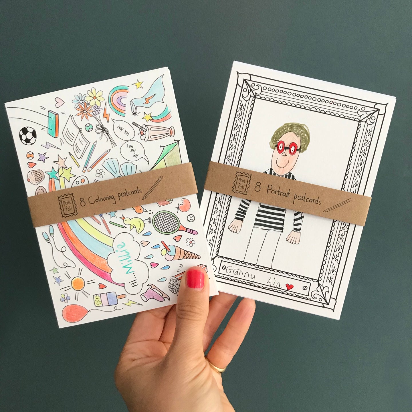 Colouring postcard double pack - pick any two