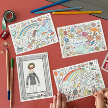 Load image into Gallery viewer, Post Pals - Mixed Pack of Colouring postcards (8pk)