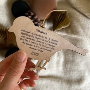 Goldfinch wooden hanging decoration