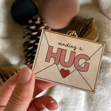 Load image into Gallery viewer, Send a hug wooden keepsake - letterbox gifts for loved ones