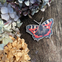 Load image into Gallery viewer, Small Tortoiseshell butterfly wooden Christmas decoration