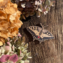Load image into Gallery viewer, Swallowtail butterfly wooden Christmas decoration