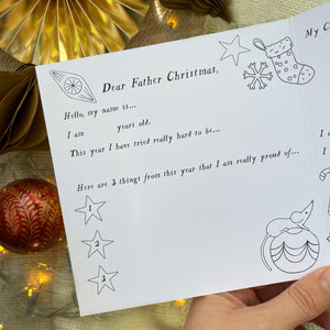 Dear Father Christmas list & colouring card