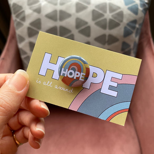 HOPE rainbow mini badge