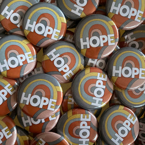 HOPE rainbow mini badge