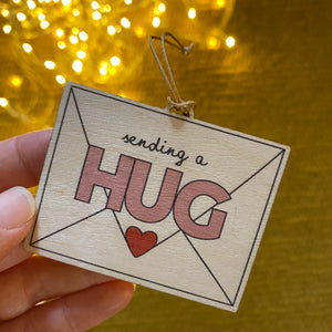 Send a hug wooden keepsake - letterbox gifts for loved ones