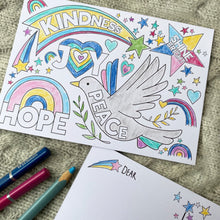 Load image into Gallery viewer, Hope-full Colouring postcards - 8pk