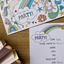Load image into Gallery viewer, Magical Colouring party invitations