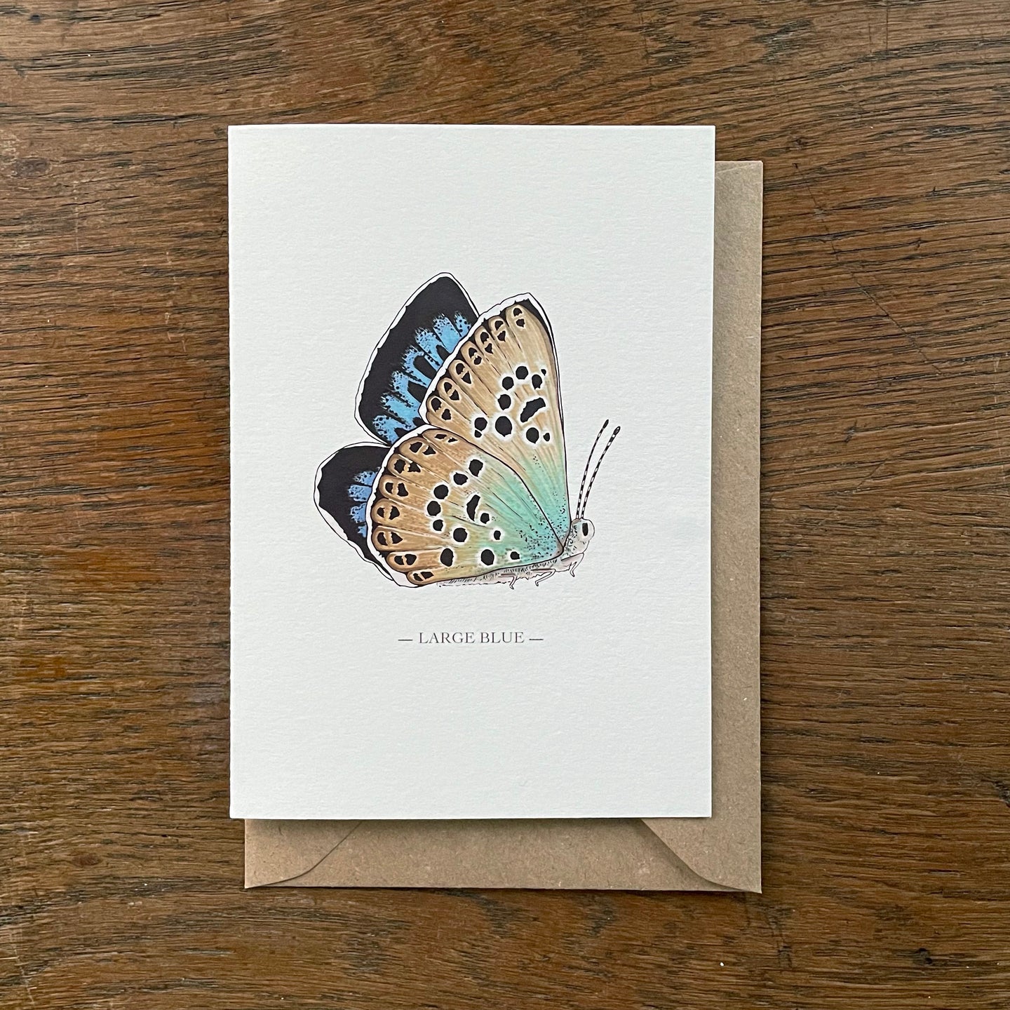 Large Blue butterfly card