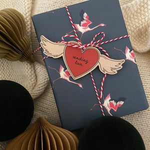 Sending Love wooden heart decoration