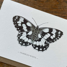 Load image into Gallery viewer, Marbled white butterfly card