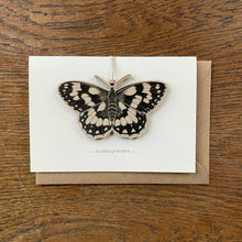 Load image into Gallery viewer, Marbled White butterfly - Card with wooden decoration
