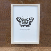 Load image into Gallery viewer, Personalised Marbled White illustrated butterfly print
