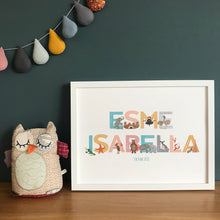 Load image into Gallery viewer, Personalised Alphabet of Emotions children&#39;s name print
