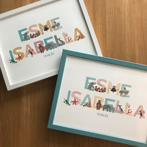 Personalised A to Z of Emotions Name print - Block style