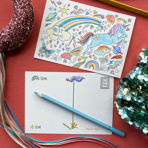 Post Pals Postcards - 8 Magical postcards for kids to colour
