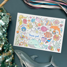 Load image into Gallery viewer, Post Pals Postcards - 8 OCEAN postcards for kids to colour, complete &amp; send