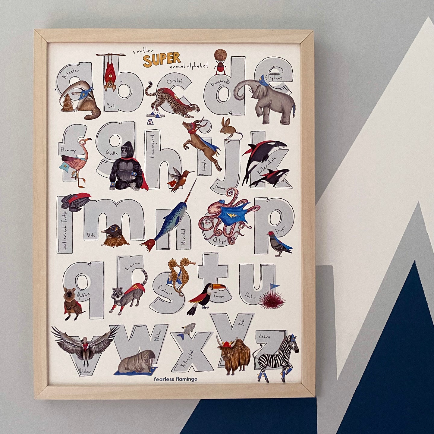A rather Super animal alphabet print!