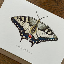 Load image into Gallery viewer, Swallowtail butterfly - Card with wooden decoration