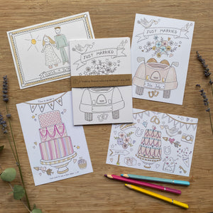 Kid's Wedding activities - colouring cards for your mini guests that make special mementoes of the day