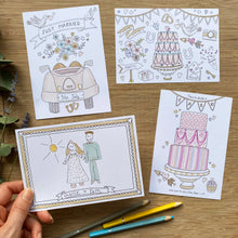 Load image into Gallery viewer, Kid&#39;s Wedding activities - colouring cards for your mini guests that make special mementoes of the day