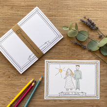 Load image into Gallery viewer, Kid&#39;s Wedding activities - Draw a portrait colouring cards for your mini guests that make special mementoes of the day