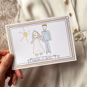 Kid's Wedding activities - Draw a portrait colouring cards for your mini guests that make special mementoes of the day
