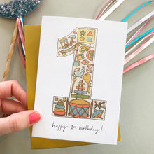 Load image into Gallery viewer, Happy 1st Birthday card