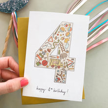 Load image into Gallery viewer, Happy 4th Birthday card