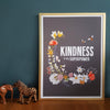 Kindness is my superpower motivational print in navy
