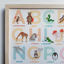 Load image into Gallery viewer, The Original A to Z animal Alphabet of Emotions print - Landscape