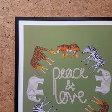 Load image into Gallery viewer, Peace and Love safari animal print