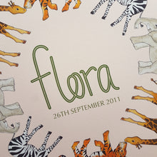 Load image into Gallery viewer, Personalised safari animal name print